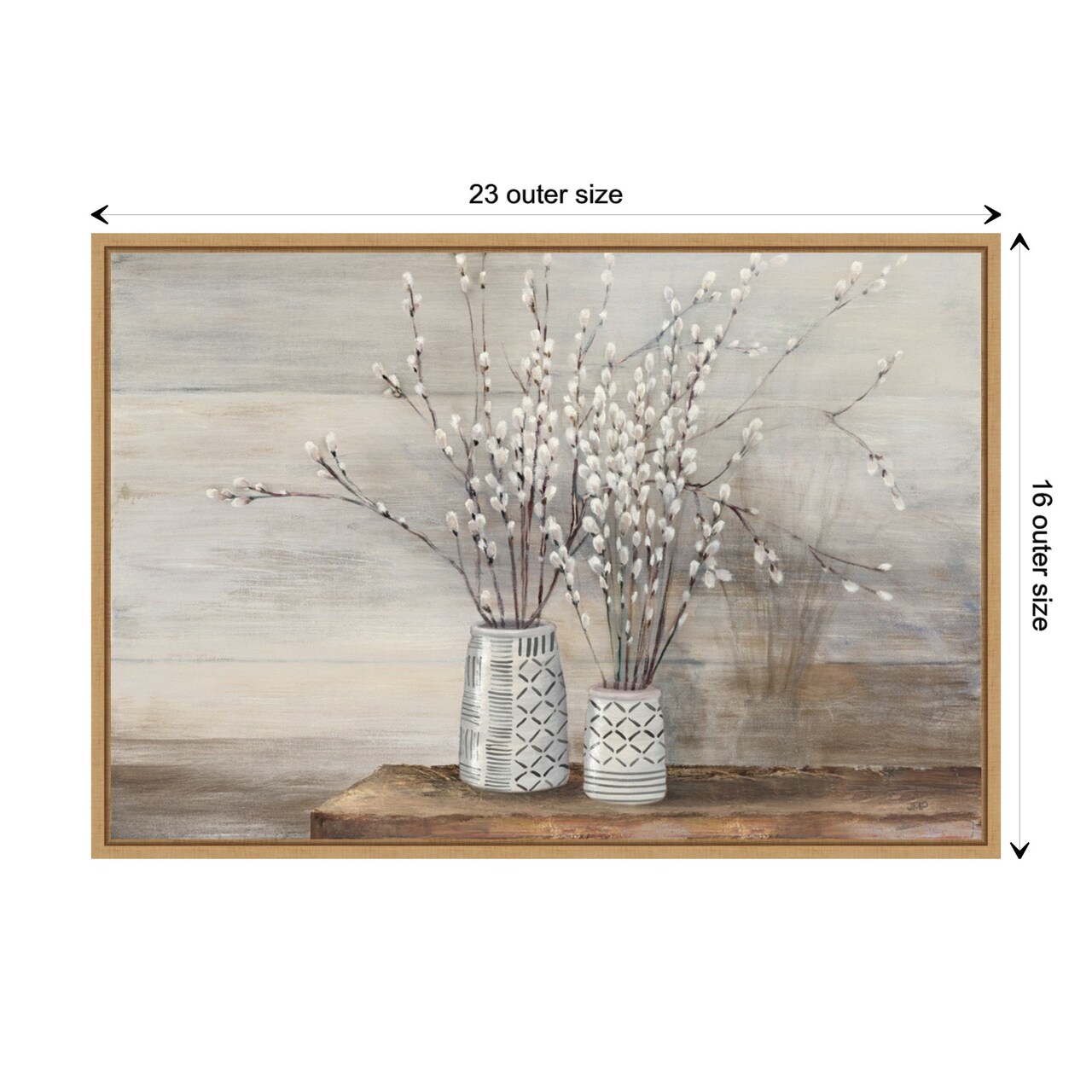 P Willow Still Life with Designs by Julia Purinton Canvas Art Framed